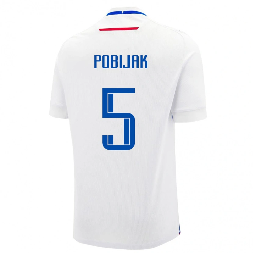Danxen Herren Slowakei Simon Pobijak #5 Weiß Auswärtstrikot Trikot 24-26 T-Shirt