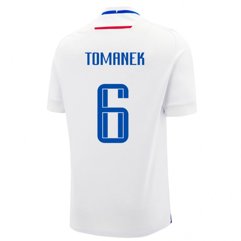 Danxen Herren Slowakei Robert Tomanek #6 Weiß Auswärtstrikot Trikot 24-26 T-Shirt