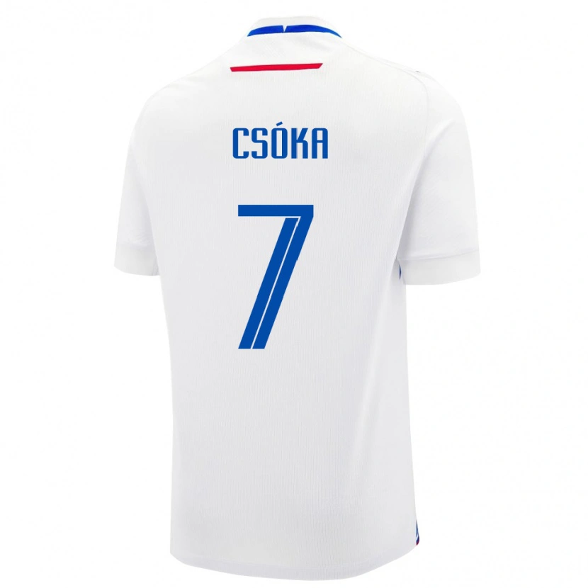 Danxen Herren Slowakei Bálint Csóka #7 Weiß Auswärtstrikot Trikot 24-26 T-Shirt