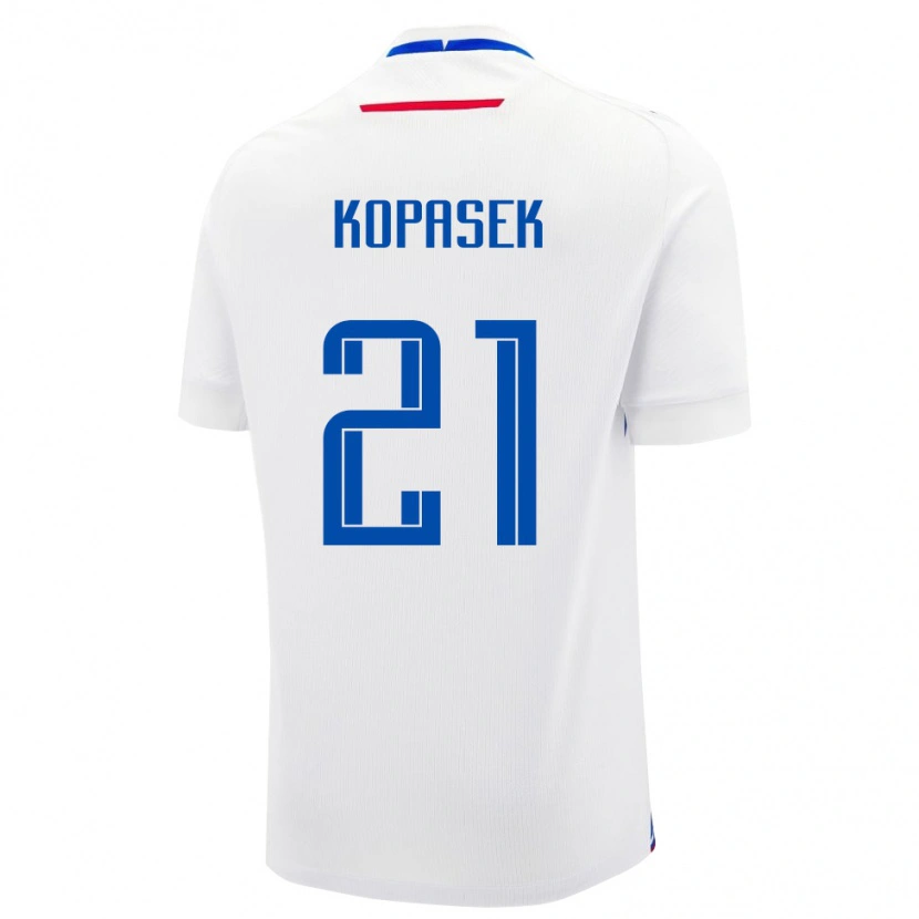 Danxen Herren Slowakei Samuel Kopasek #21 Weiß Auswärtstrikot Trikot 24-26 T-Shirt