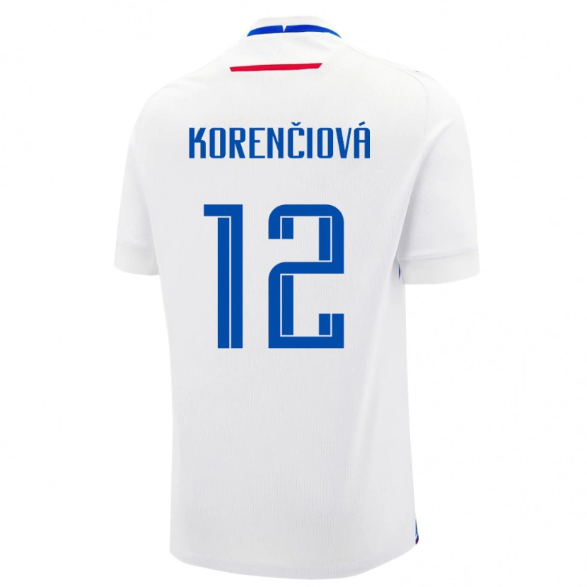 Danxen Herren Slowakei Mária Korenčiová #12 Weiß Auswärtstrikot Trikot 24-26 T-Shirt