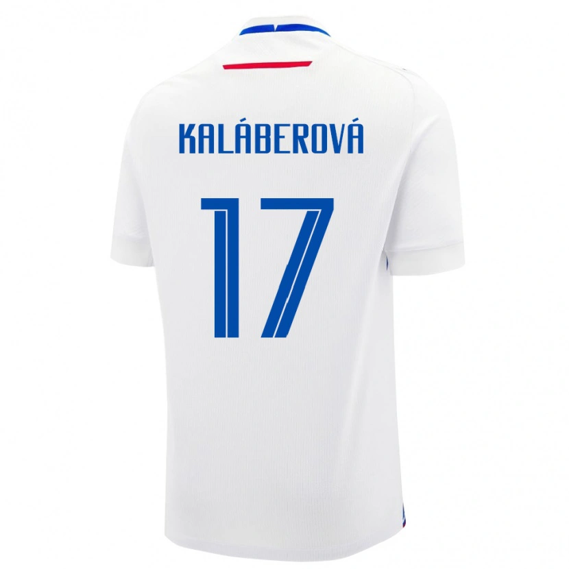 Danxen Herren Slowakei Victoria Kaláberová #17 Weiß Auswärtstrikot Trikot 24-26 T-Shirt