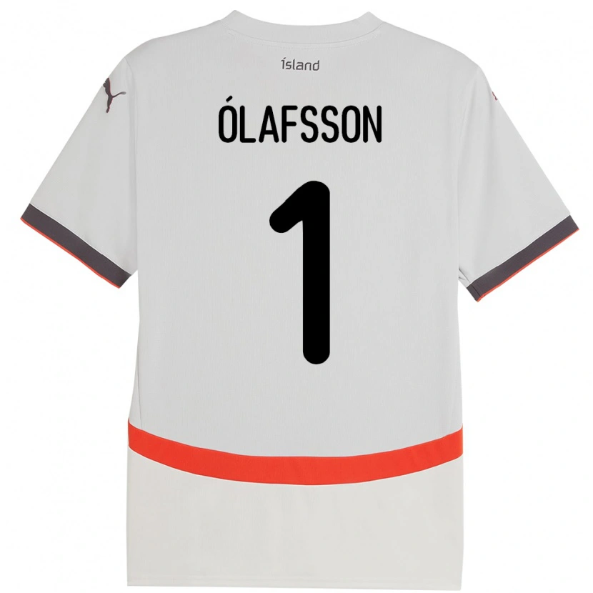 Danxen Herren Island Elías Ólafsson #1 Weiß Auswärtstrikot Trikot 24-26 T-Shirt