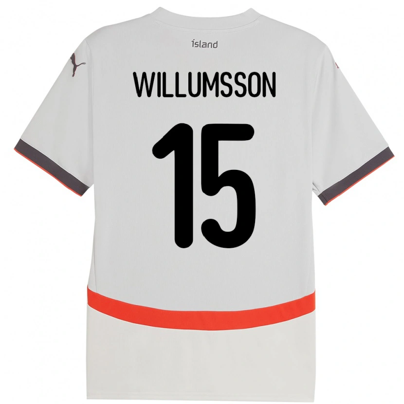 Danxen Herren Island Willum Thór Willumsson #15 Weiß Auswärtstrikot Trikot 24-26 T-Shirt