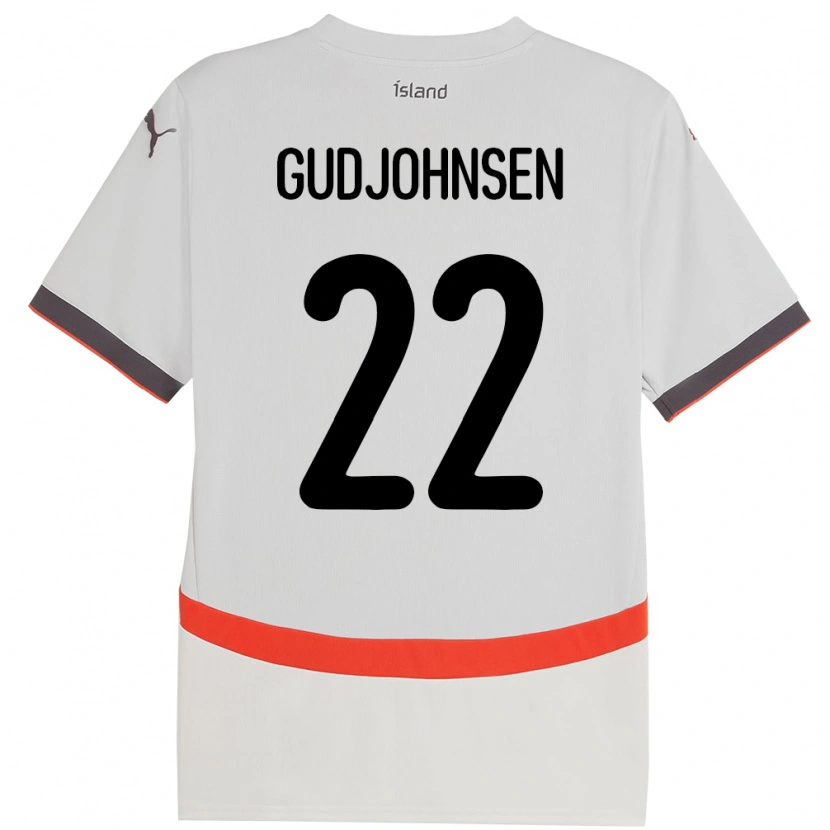 Danxen Herren Island Andri Gudjohnsen #22 Weiß Auswärtstrikot Trikot 24-26 T-Shirt