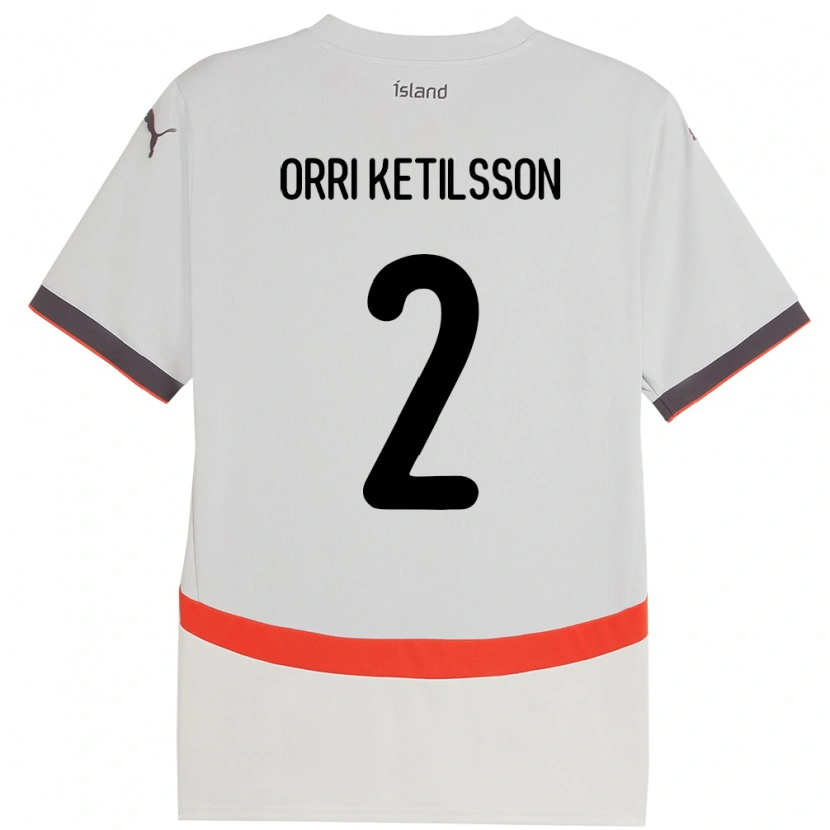 Danxen Herren Island Ketill Orri Ketilsson #2 Weiß Auswärtstrikot Trikot 24-26 T-Shirt