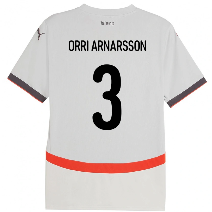 Danxen Herren Island Egill Orri Arnarsson #3 Weiß Auswärtstrikot Trikot 24-26 T-Shirt