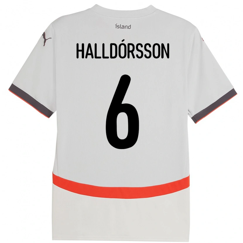 Danxen Herren Island Einar Freyr Halldórsson #6 Weiß Auswärtstrikot Trikot 24-26 T-Shirt