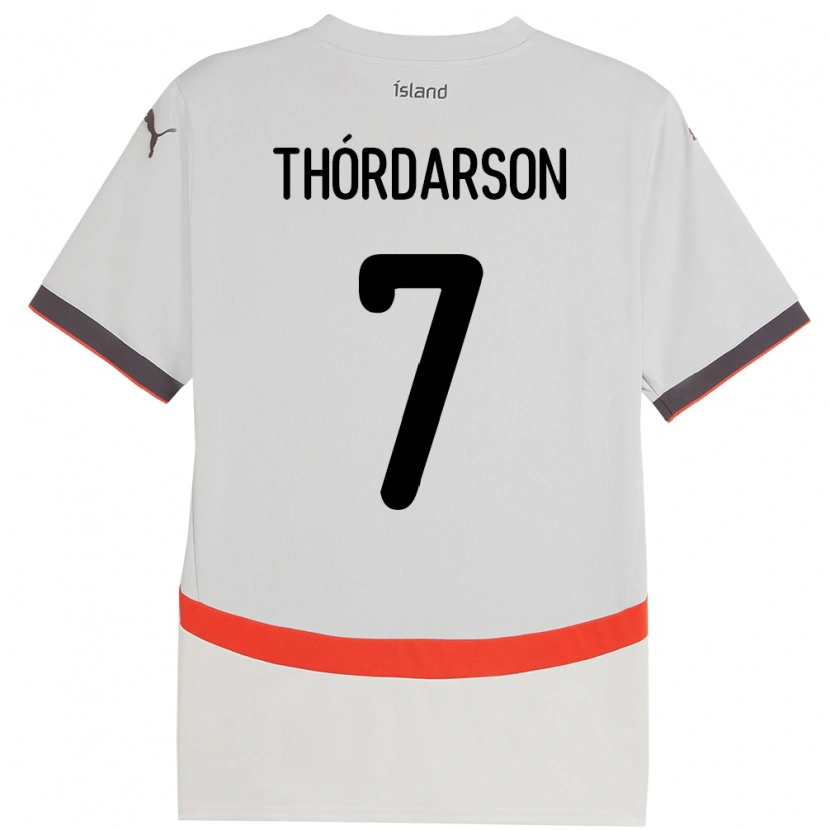 Danxen Herren Island Stígur Thórdarson #7 Weiß Auswärtstrikot Trikot 24-26 T-Shirt