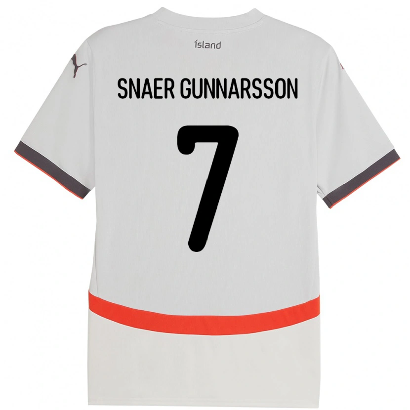 Danxen Herren Island Gabríel Snaer Gunnarsson #7 Weiß Auswärtstrikot Trikot 24-26 T-Shirt