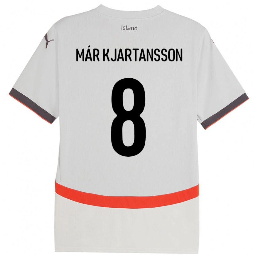 Danxen Herren Island Kjartan Már Kjartansson #8 Weiß Auswärtstrikot Trikot 24-26 T-Shirt