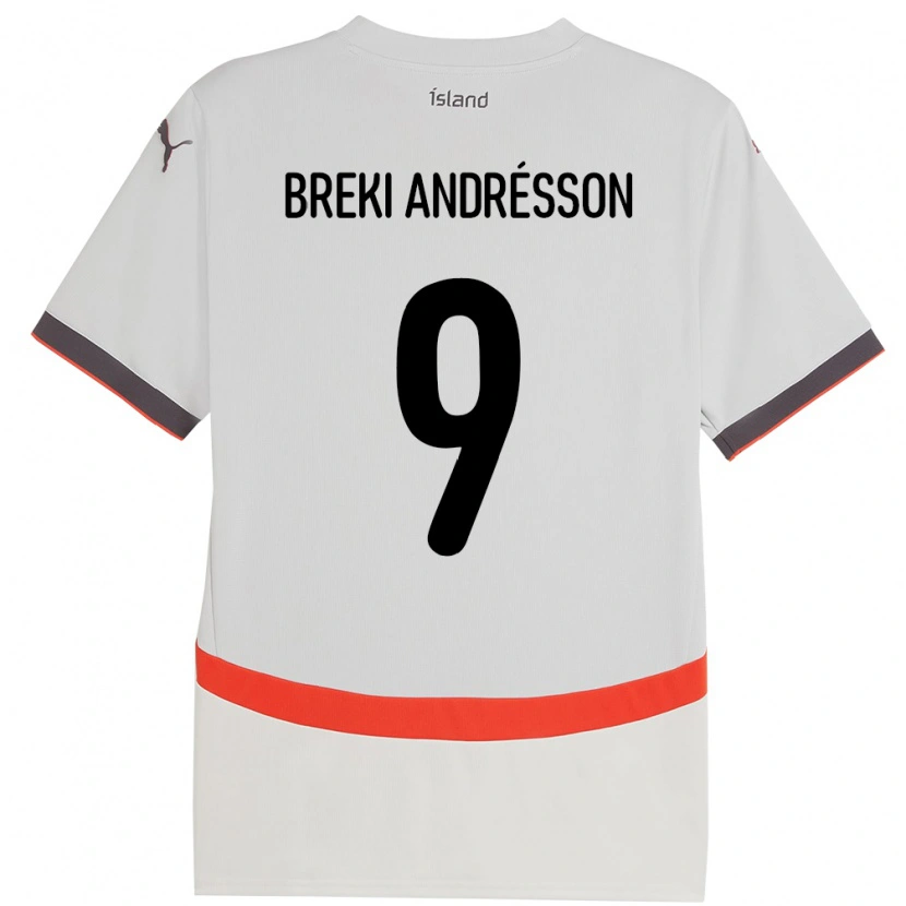 Danxen Herren Island Benoný Breki Andrésson #9 Weiß Auswärtstrikot Trikot 24-26 T-Shirt