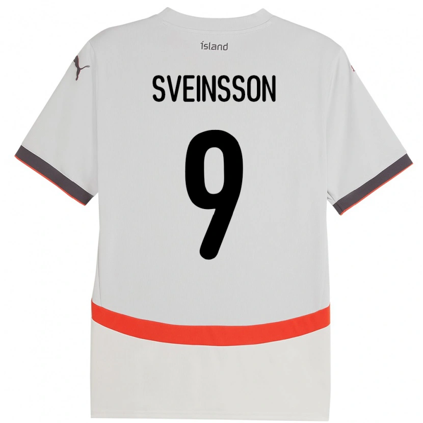 Danxen Herren Island Rúnar Dadi Vatsndal Sveinsson #9 Weiß Auswärtstrikot Trikot 24-26 T-Shirt