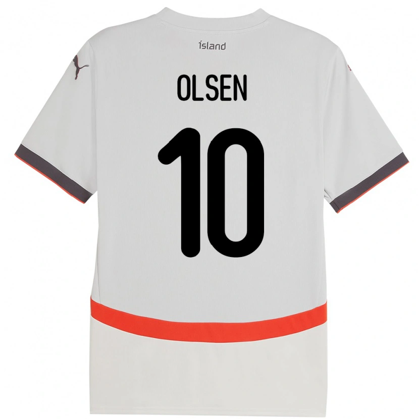Danxen Herren Island Gunnar Olsen #10 Weiß Auswärtstrikot Trikot 24-26 T-Shirt