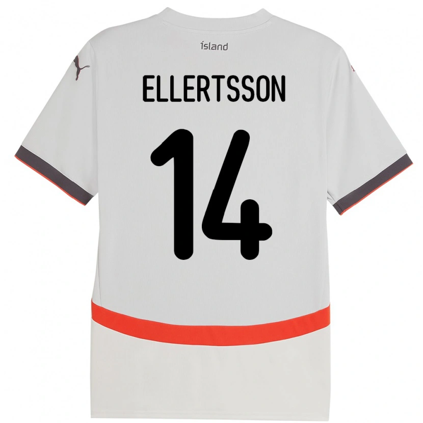 Danxen Herren Island Styrmir Jóhann Ellertsson #14 Weiß Auswärtstrikot Trikot 24-26 T-Shirt