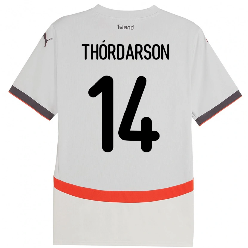 Danxen Herren Island Ódinn Sturla Thórdarson #14 Weiß Auswärtstrikot Trikot 24-26 T-Shirt