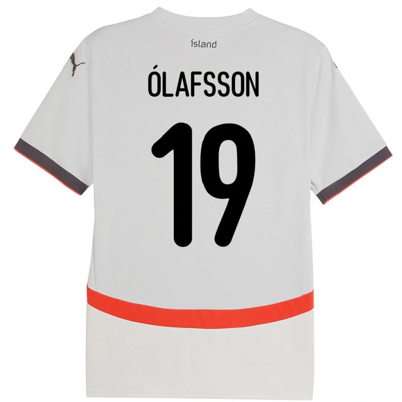 Danxen Herren Island Sigurdur Stefán Ólafsson #19 Weiß Auswärtstrikot Trikot 24-26 T-Shirt