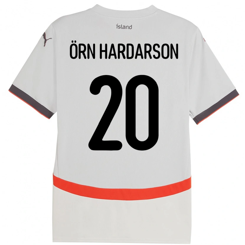 Danxen Herren Island Sesar Örn Hardarson #20 Weiß Auswärtstrikot Trikot 24-26 T-Shirt