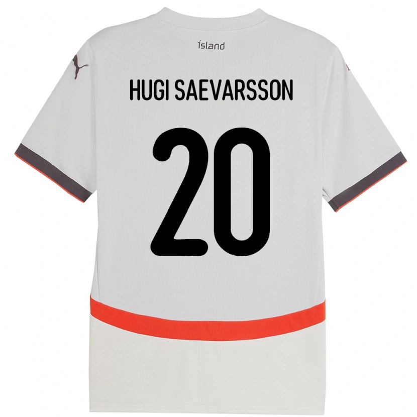 Danxen Herren Island Róbert Hugi Saevarsson #20 Weiß Auswärtstrikot Trikot 24-26 T-Shirt