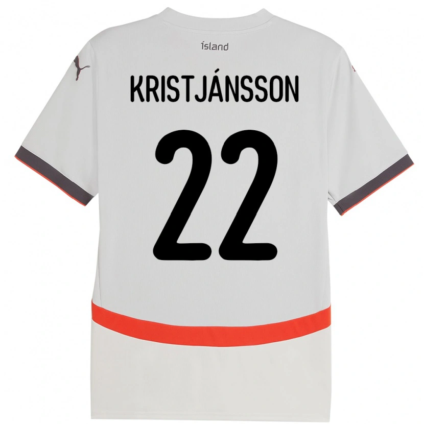 Danxen Herren Island Daníel Freyr Kristjánsson #22 Weiß Auswärtstrikot Trikot 24-26 T-Shirt