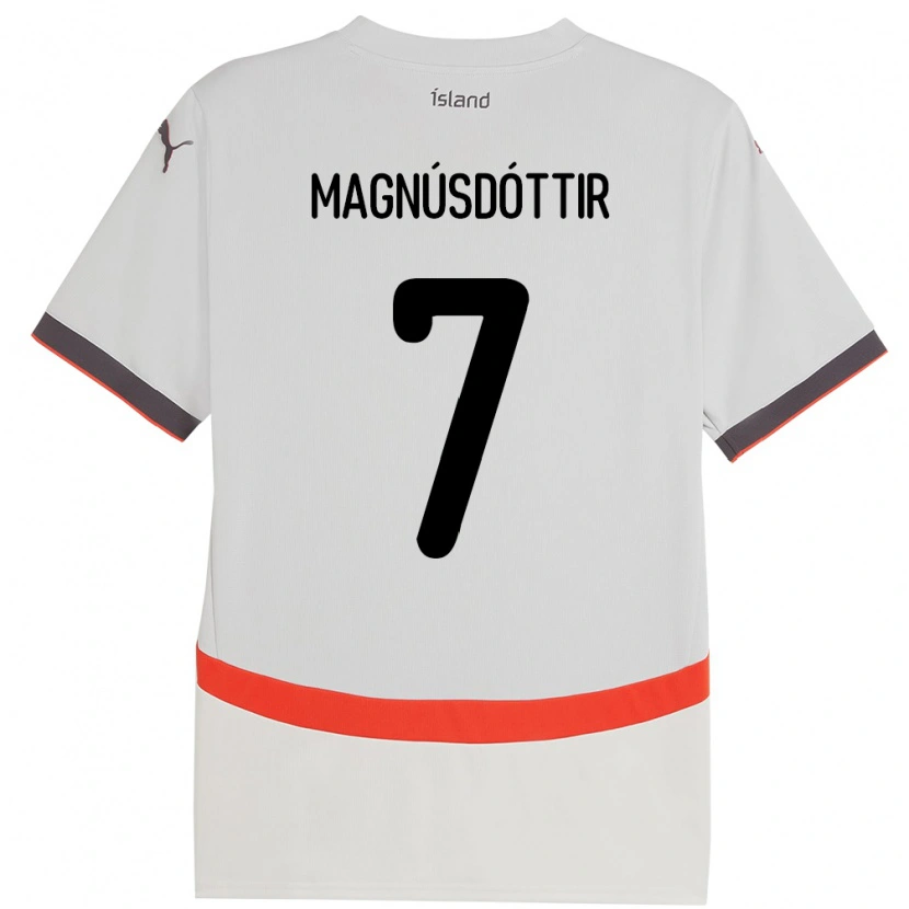 Danxen Herren Island Selma Sól Magnúsdóttir #7 Weiß Auswärtstrikot Trikot 24-26 T-Shirt