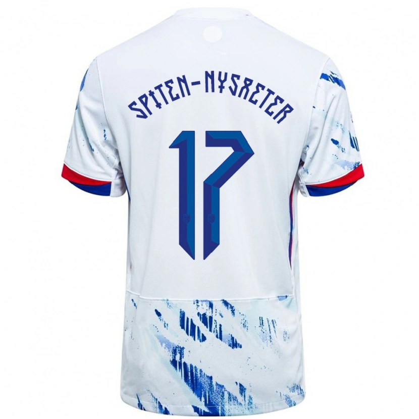 Danxen Herren Norwegen Oskar Spiten-Nysæter #17 Weiß Blau Auswärtstrikot Trikot 24-26 T-Shirt