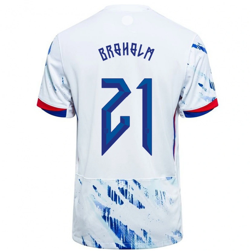 Danxen Herren Norwegen Marius Broholm #21 Weiß Blau Auswärtstrikot Trikot 24-26 T-Shirt