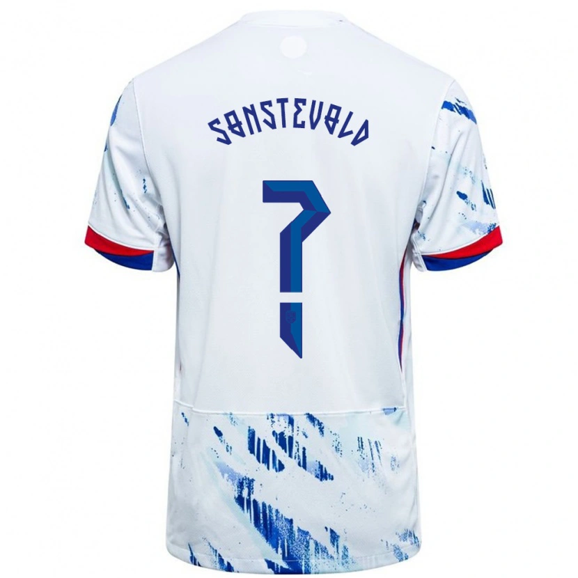 Danxen Herren Norwegen Anja Sønstevold #0 Weiß Blau Auswärtstrikot Trikot 24-26 T-Shirt