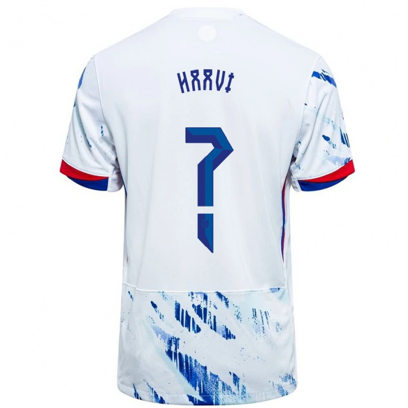 Danxen Herren Norwegen Emilie Haavi #0 Weiß Blau Auswärtstrikot Trikot 24-26 T-Shirt