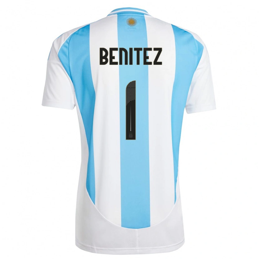 Danxen Damen Argentinien Walter Benítez #1 Weiß Blau Heimtrikot Trikot 24-26 T-Shirt