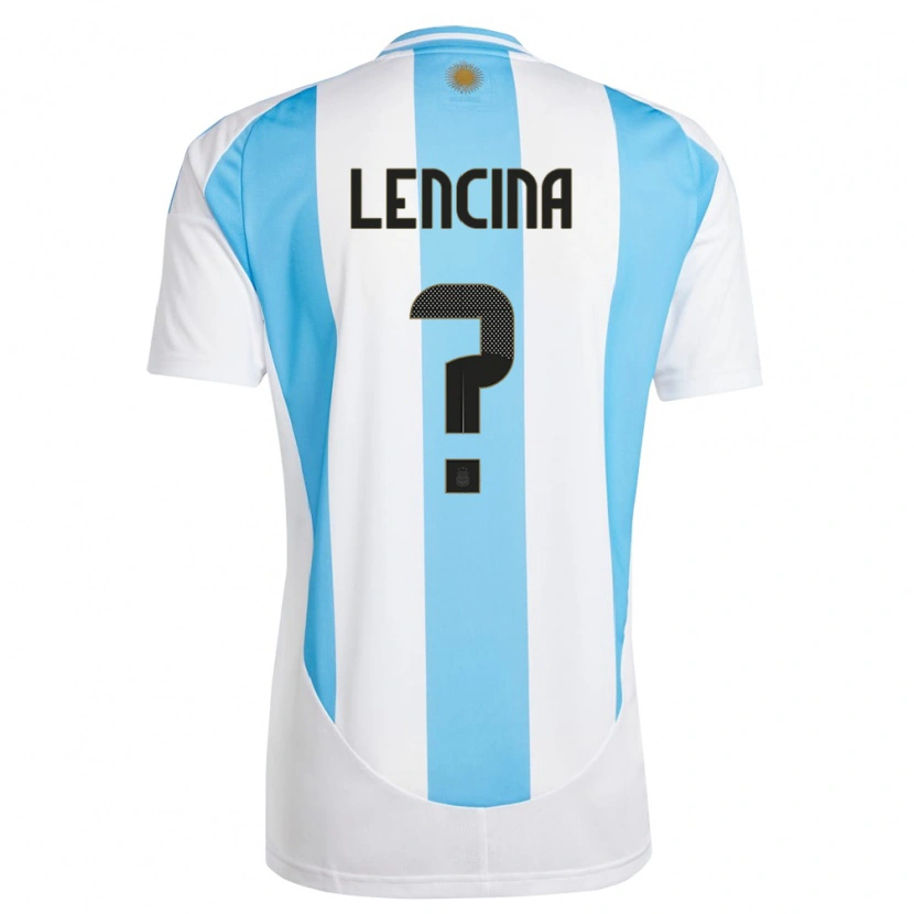 Danxen Damen Argentinien Santiago Lencina #0 Weiß Blau Heimtrikot Trikot 24-26 T-Shirt