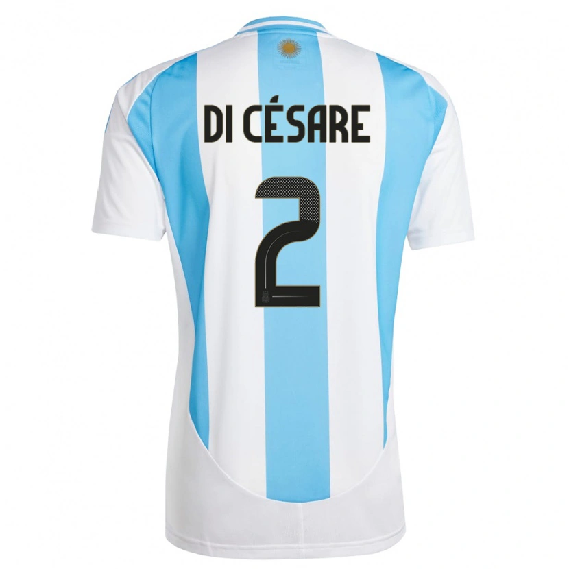 Danxen Damen Argentinien Marco Di Césare #2 Weiß Blau Heimtrikot Trikot 24-26 T-Shirt