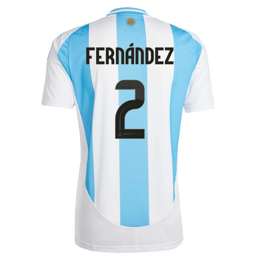 Danxen Damen Argentinien Damián Fernández #2 Weiß Blau Heimtrikot Trikot 24-26 T-Shirt