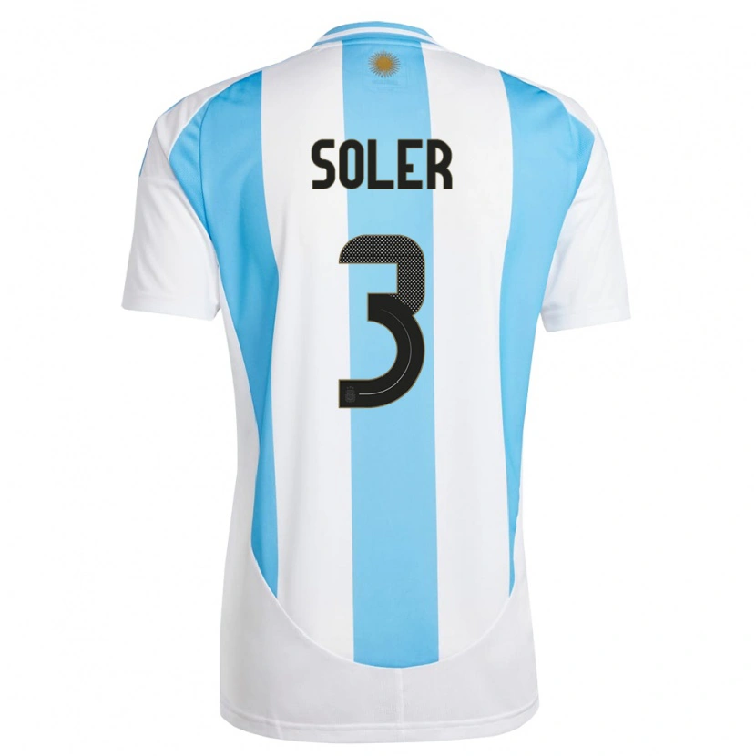Danxen Damen Argentinien Julio Soler #3 Weiß Blau Heimtrikot Trikot 24-26 T-Shirt