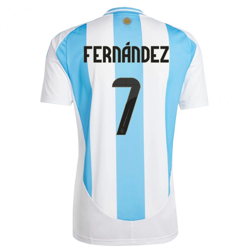 Danxen Damen Argentinien Thiago Fernández #7 Weiß Blau Heimtrikot Trikot 24-26 T-Shirt
