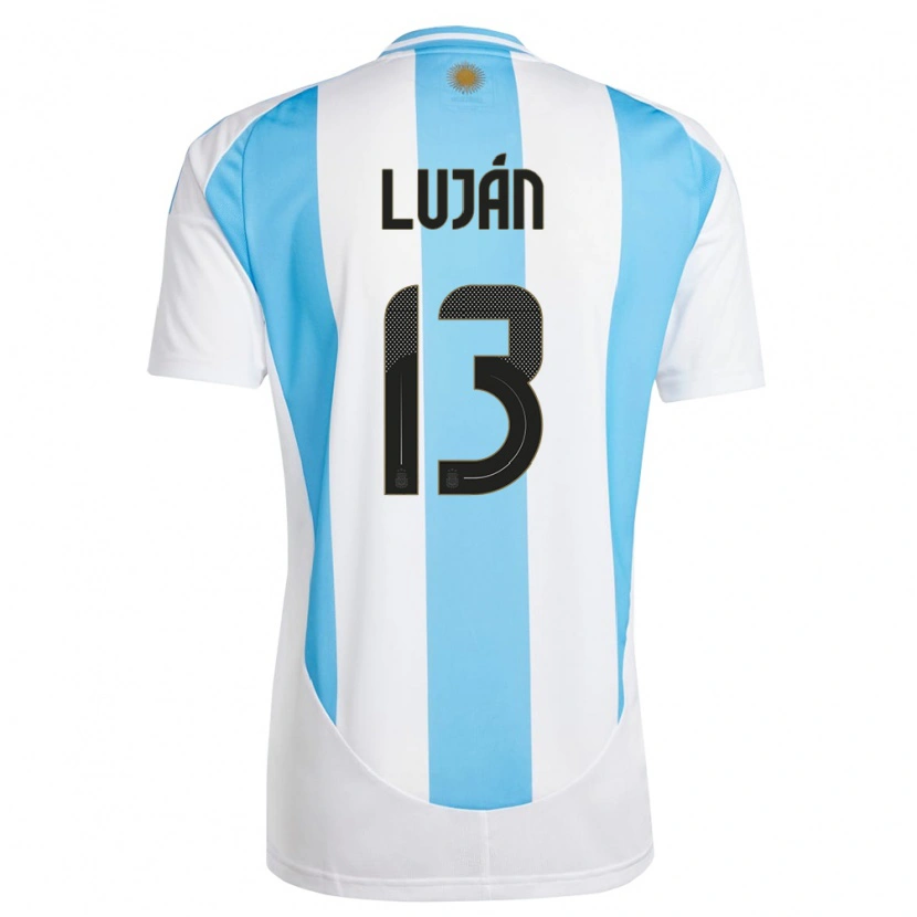 Danxen Damen Argentinien Gonzalo Luján #13 Weiß Blau Heimtrikot Trikot 24-26 T-Shirt