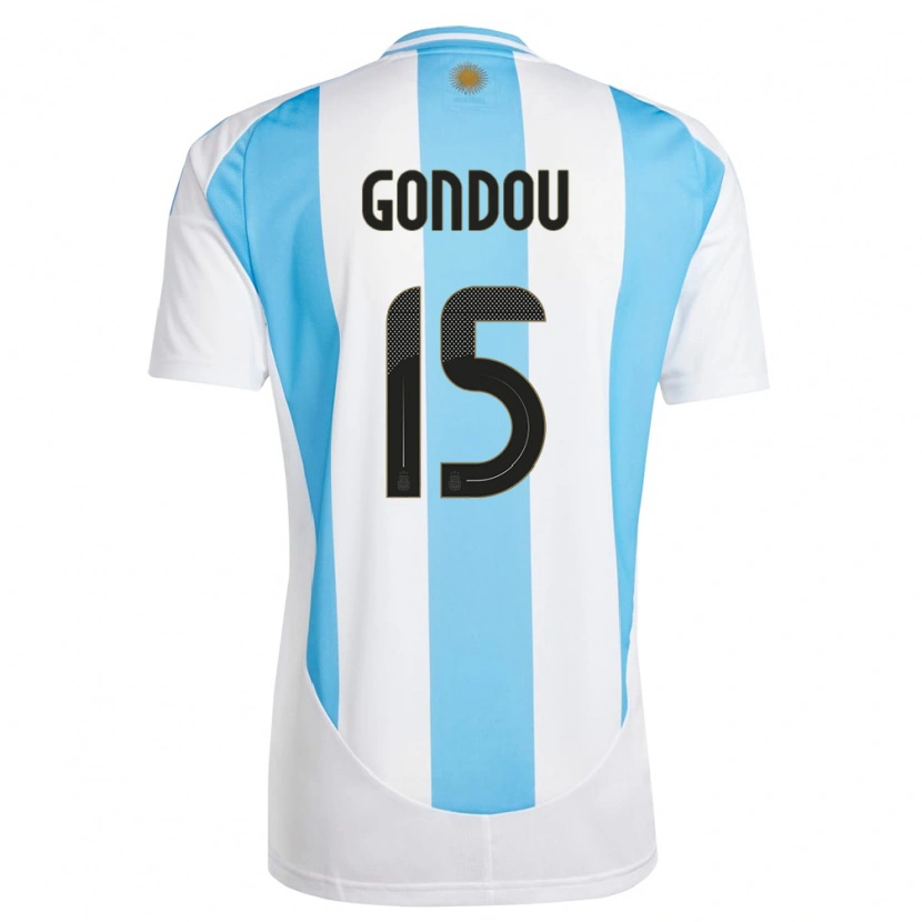 Danxen Damen Argentinien Luciano Gondou #15 Weiß Blau Heimtrikot Trikot 24-26 T-Shirt