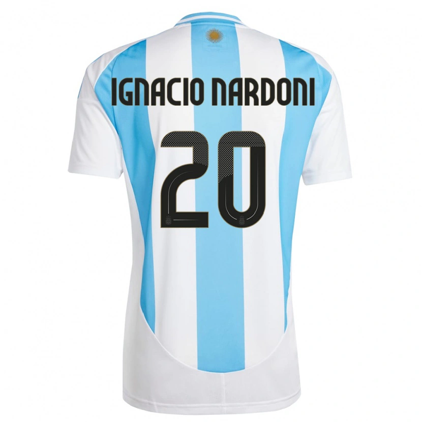 Danxen Damen Argentinien Juan Ignacio Nardoni #20 Weiß Blau Heimtrikot Trikot 24-26 T-Shirt