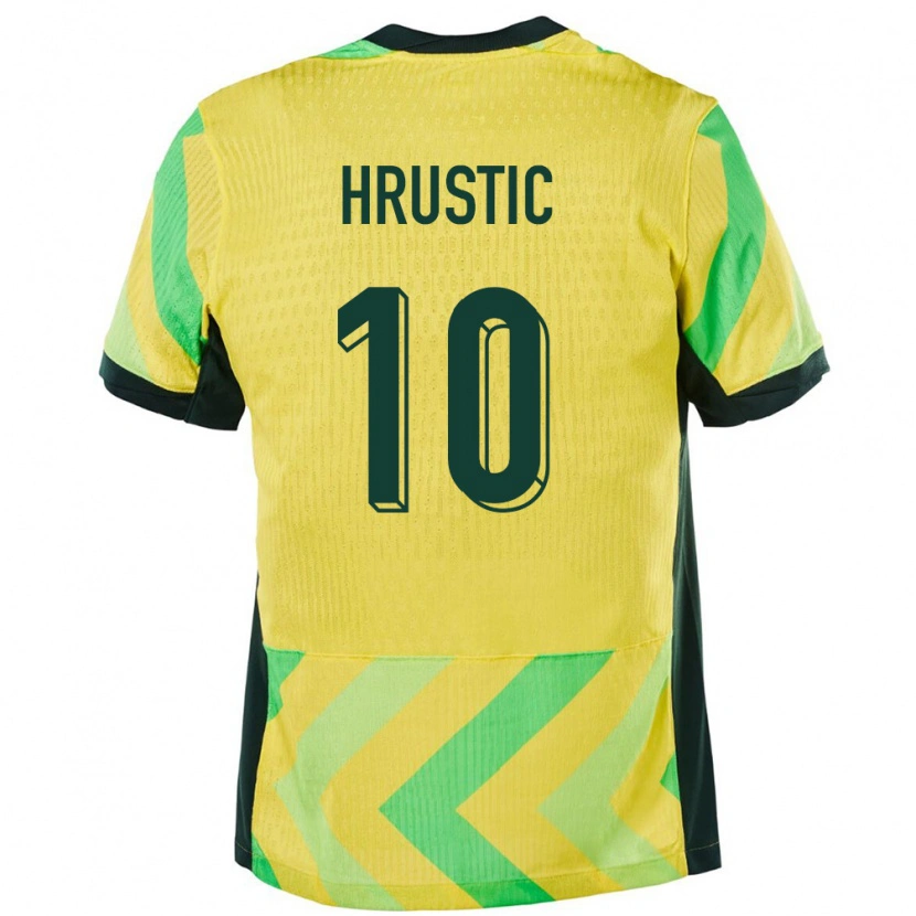 Danxen Damen Australien Ajdin Hrustić #10 Golden Heimtrikot Trikot 24-26 T-Shirt