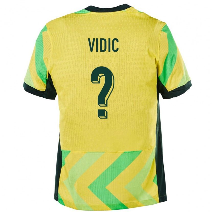 Danxen Damen Australien Justin Vidic #0 Golden Heimtrikot Trikot 24-26 T-Shirt