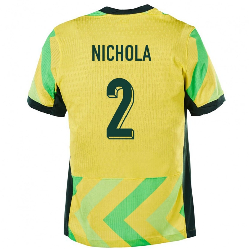 Danxen Damen Australien Malual Nichola #2 Golden Heimtrikot Trikot 24-26 T-Shirt