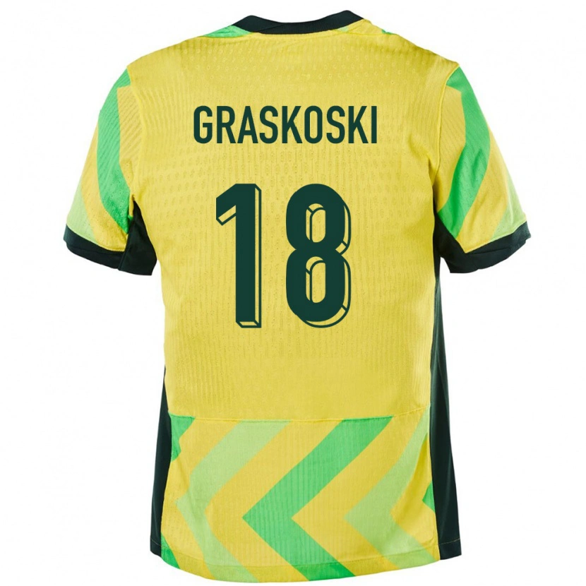 Danxen Damen Australien Daniel Graskoski #18 Golden Heimtrikot Trikot 24-26 T-Shirt