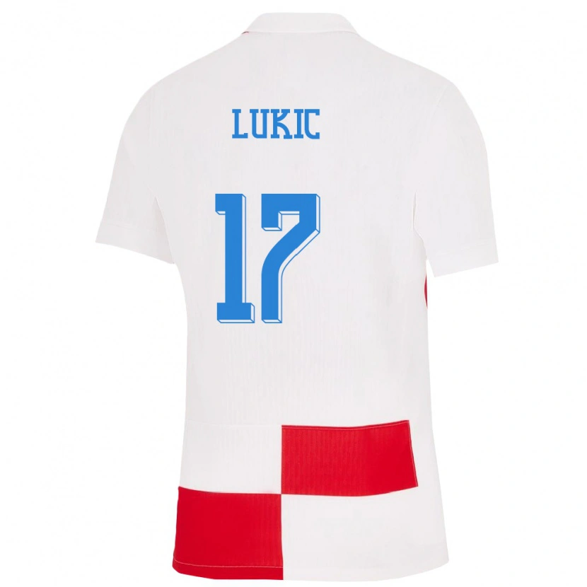 Danxen Damen Kroatien Oliver Lukic #17 Weiß Rot Heimtrikot Trikot 24-26 T-Shirt