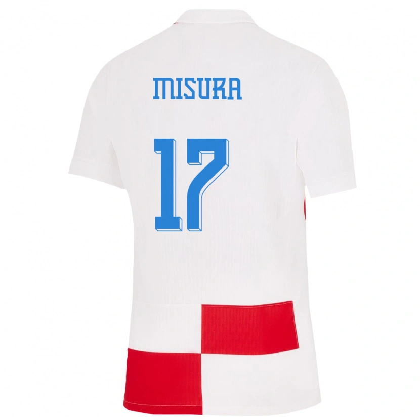 Danxen Damen Kroatien Bruno Misura #17 Weiß Rot Heimtrikot Trikot 24-26 T-Shirt