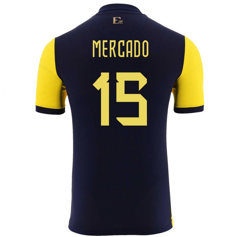 Danxen Damen Ecuador John Mercado #15 Gelb Heimtrikot Trikot 24-26 T-Shirt