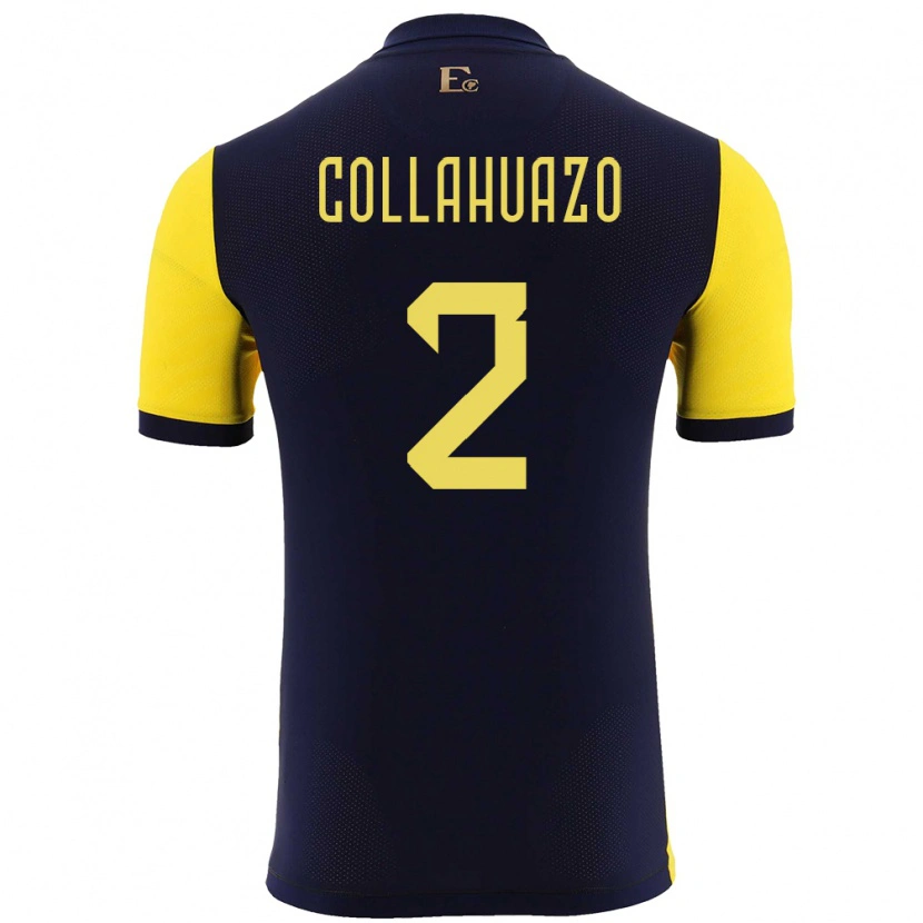 Danxen Damen Ecuador Jair Collahuazo #2 Gelb Heimtrikot Trikot 24-26 T-Shirt