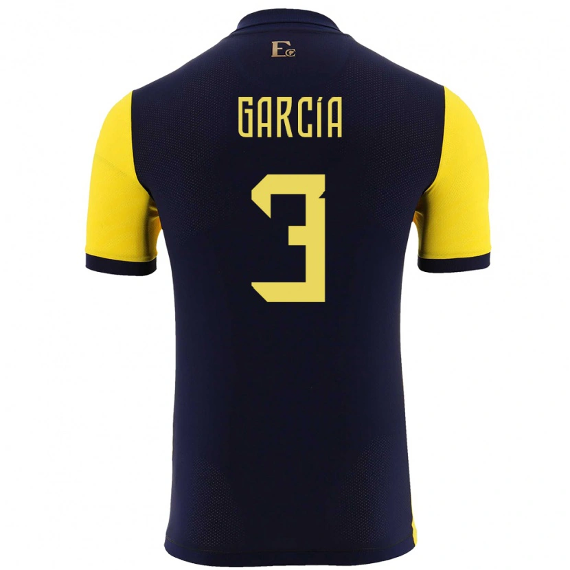 Danxen Damen Ecuador Christian García #3 Gelb Heimtrikot Trikot 24-26 T-Shirt