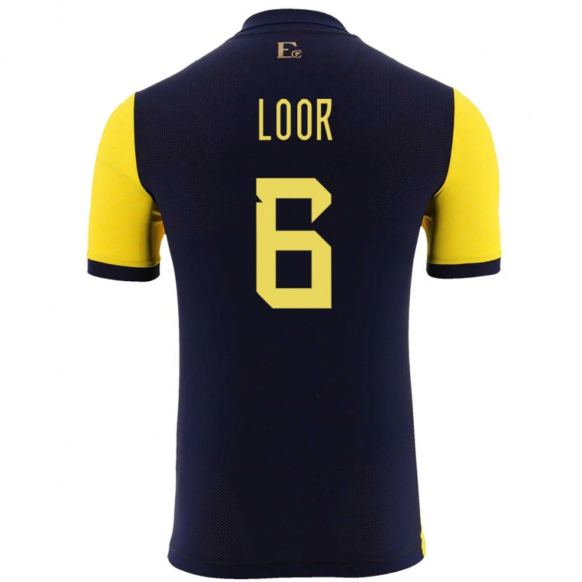 Danxen Damen Ecuador Layan Loor #6 Gelb Heimtrikot Trikot 24-26 T-Shirt