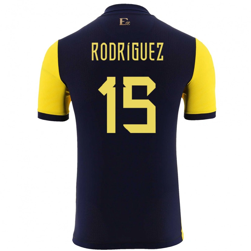 Danxen Damen Ecuador Juan Rodríguez #15 Gelb Heimtrikot Trikot 24-26 T-Shirt