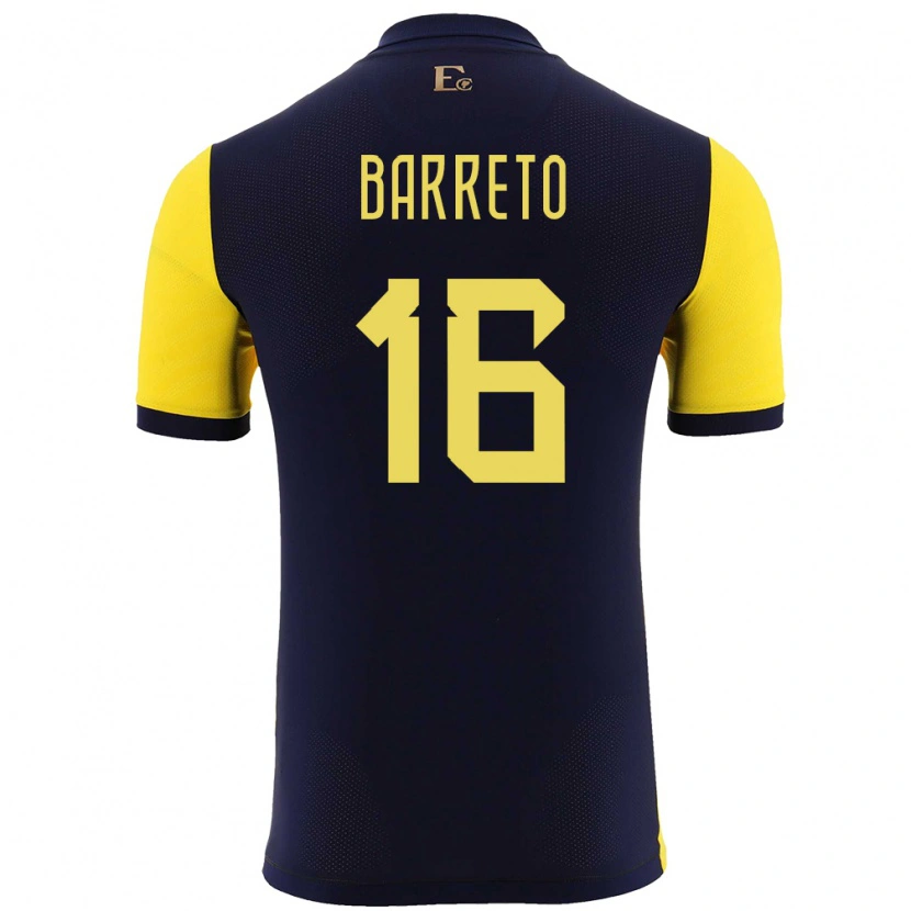 Danxen Damen Ecuador Andry Barreto #16 Gelb Heimtrikot Trikot 24-26 T-Shirt